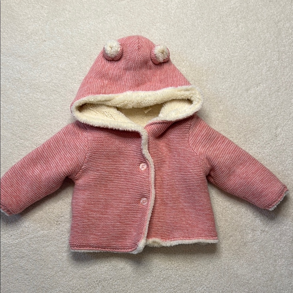 GAP Pink and Cream Kids Sweater/hooded Jacket